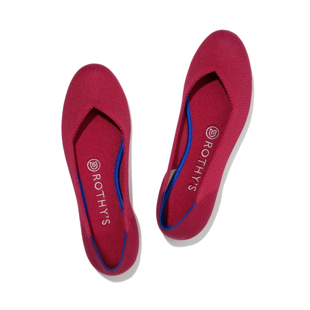 Ruby red Rothy’s ballet flat